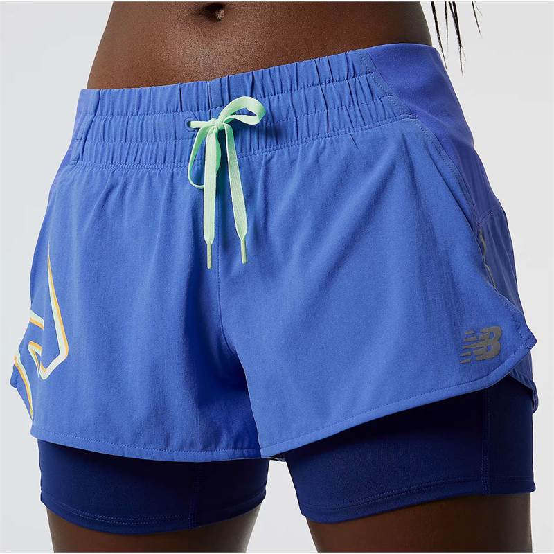 New Balance Womens Printed Impact Run 2in1 Shorts-4